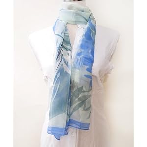 Spring Blooming Water Color Flower Silk Scarf In Gift Box With Free Shipping