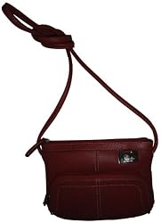 Women's Tignanello Purse Handbag Leather Perfect Body East/West Organizer X-Body Glam Red