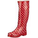 Playshoes Damen-Gummistiefel Punkte 190100, Damen Stiefel, rot, (rot 8), EU 41