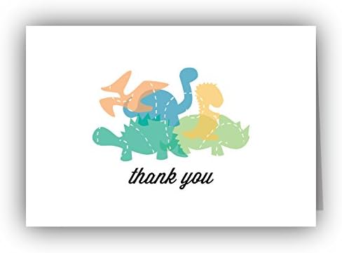 Playful Dinosaurs Thank You Cards - 24 Cards & Envelopes