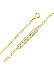 14K Yellow Gold 1.5mm Flat Mariner Chain Necklace with Spring Clasp - 22" Inches