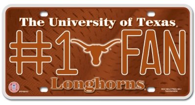Texas Longhorns License Plate - #1 Fan
