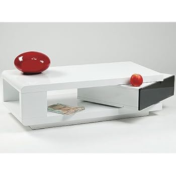 Table basse ACONA 120x160 en MDF laqué blanc