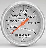 : Autometer Silver Face LFGs Brake Pressure Gauge; 0-200 PSI; 2.625 in.;
