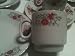 6 Pc. Porcelain Demitasse Cup and Matching Sauser in a Deep Rose Flower Patter with Gold Trim