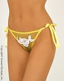 Rose applique tie on the side panty