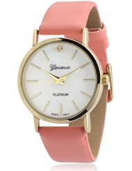 Brinley Co. Rhinestone Accent Faux Leather Strap Watch