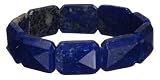 16x20mm Lapis Lazuli Faceted Oval Beaded Stretch Bracelet