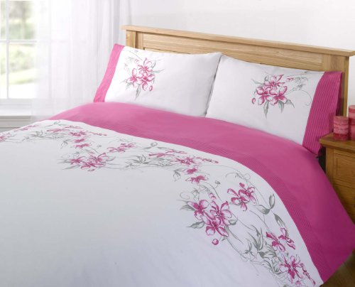 Maisie Pink Double Bed Poly/Cotton Duvet Cover Set