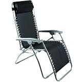 Azuma Zero Gravity Reclining Garden Relaxer Sun Lounge Chair - Black