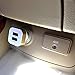 GOOLOO 12v Dual USB Car Battery Charger, 3.1Amps Portable Travel Rapid Cigarette Charger Auto Adapter Designed for Apple iphone and Android Devices (White+Golden)