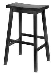 Winsome Saddle Seat 29-Inch Bar Stool, Black