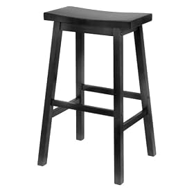 Click here to buy Winsome Saddle Seat 29-Inch Bar Stool, Set of 2, Black by Winsome.