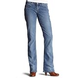 Wrangler Ladies 20x Jackson Lower Rise Slim Fit Boot Cut Abraded Slub Stretch Jean, Stonewash by Wrangler