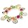 Beaded Fashion Charm Bracelet Gold & Multi Neon