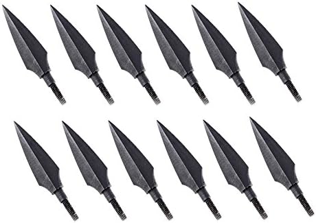 Viare 150 Grain Traditional Screw-In Broadheads Archery Arrow Head for Target Hunting (12)
