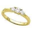 14K Yellow Gold Diamond Three-Stone Engagement Ring - 0.33 Ct.