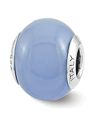 Sterling Silver Reflection Blue Glow in the Dark Italian Bead