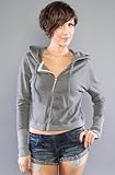 Hurley The Flex Fetti Crop Zip Up Hoody in Heather Grey hood ,Sweatshirts for Women
