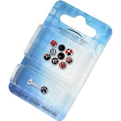 14 Gauge Black 10 Ball Interchangeable Labret Pack