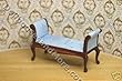 Handcarved Mahogany Setee Pale Blue Satin Dollhouse Miniature