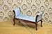 Handcarved Mahogany Setee Pale Blue Satin Dollhouse Miniature