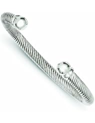 Genuine .925 Sterling Silver Rhodium Plated Bangle 13.8 Grams . 100% Satisfaction Guaranteed.