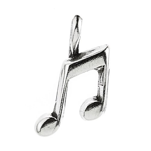 10x7mm .925 Sterling Silver Musical Notes Charm