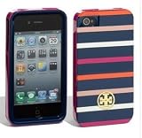 Tory Burch Navy Pink Classic Stripes iPhone 4/4S Hardshell Case