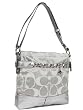 Coach 24CM Signature Grey Sateen Chain Duffle Hobo Handbag 18862 Graphite/Platinum