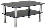 Togo 2 Shelf Black Coffee Table with Chrome Legs 419eJAEue5L. SL160