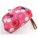 Coach 43594 Large Polka Dot Pleated Framed Wristlet Clutch Coral
