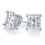 Bling Jewelry Sterling Silver Basket Set Square Invisible Cut CZ Men Unisex Stud Earrings (3ct 8mm)