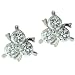 Sterling Silver Three Cz Studded Triangle Cluster Earrings