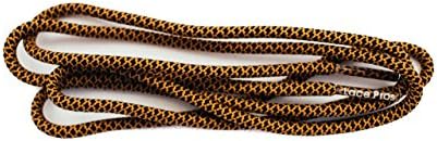 Lace Pros Round Woven Athletic Shoelaces (Black / Gold)