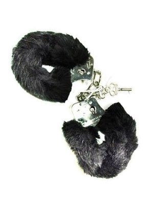 Black Fur Handcuffs