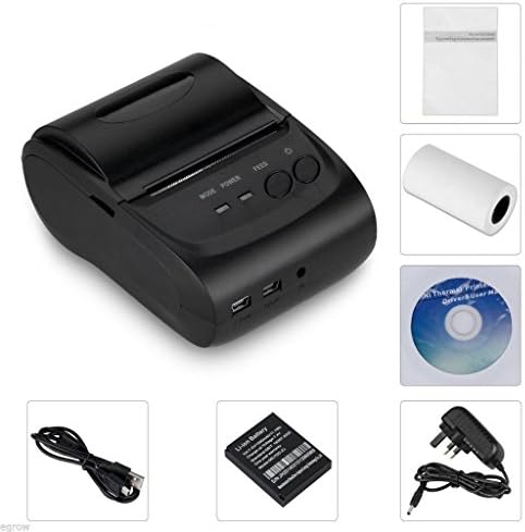 Cworlds Direct Thermal Bluetooth Wireless Printer - Monochrome High speed 90mm/sec, 2 Inches 58mm, 203DPI (8dot/mm) Resolution, Power supply by 7.4VDC/1500mA rechargeable lithium batteries