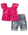 Guess? Little Girl Tiered Top & Bermudas