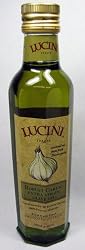 Lucini Extra Virgin Olive Oil, Robust Garlic Glass Bottle, 8.5-Ounce