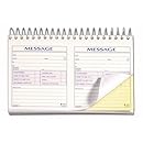 Adams Phone Message Book, 8.5 x 5.25 Inch, Spiral Bound, 2-Part, Carbonless, 2 Messages per Page, 200 Sets, White and Canary (SC5805D)