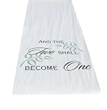 Hortense B. Hewitt Wedding Accessories Fabric Aisle Runner, Two Shall Become One, 100-Feet Long