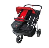 Red Kite Push Me Twin Sport for Newborn and Above (Black)