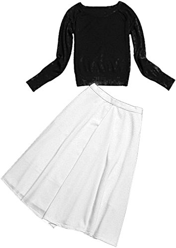 ツーピース スカート ニット 上下セット シンプル ロングスカート 清楚 デート カジュアル キュート エレガンス レディース 秋物 冬物 可愛いスカーフ付き R548