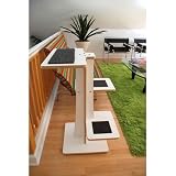 Acacia Cat Tree Base Material: Laminate White, Inserts: Plush Lime