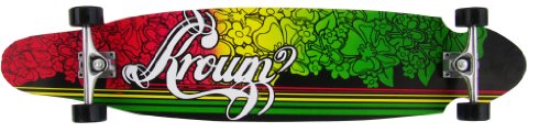 Krown Rasta Irie Kicktail Longboard (9 x 43-Inch) On Sale