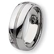 Brushed and Polished Tungsten Carbide Ring (8.0 mm) - Sizes 7-13