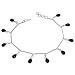 Silver Ankle Bracelet Pair 17 Grams 9.5 inches (ganklt043a)