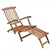 VIFAH V156 Outdoor Wood Steamer Lounge, Natural Wood Finish, 45 by 22 by 36-Inch