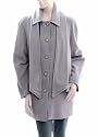 GREY WOOL WOMENS COAT WITH DETACHABLE SCARF