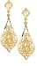 9ct Yellow Gold AME89524 Ladies Diamond Cut Filigree Drop Earrings